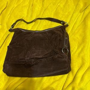 Tommy Hilfiger corduroy brown shoulder bag.